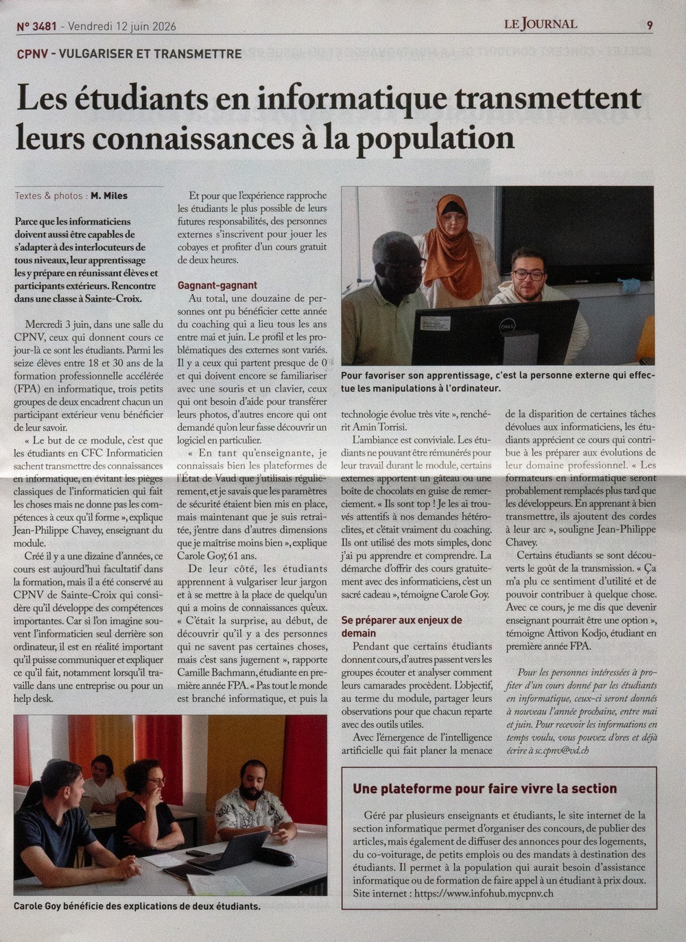 Illustration : Le module MA214 dans le journal...