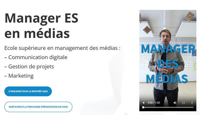 Illustration : NOUVELLE FORMATION ES "Manager en médias"